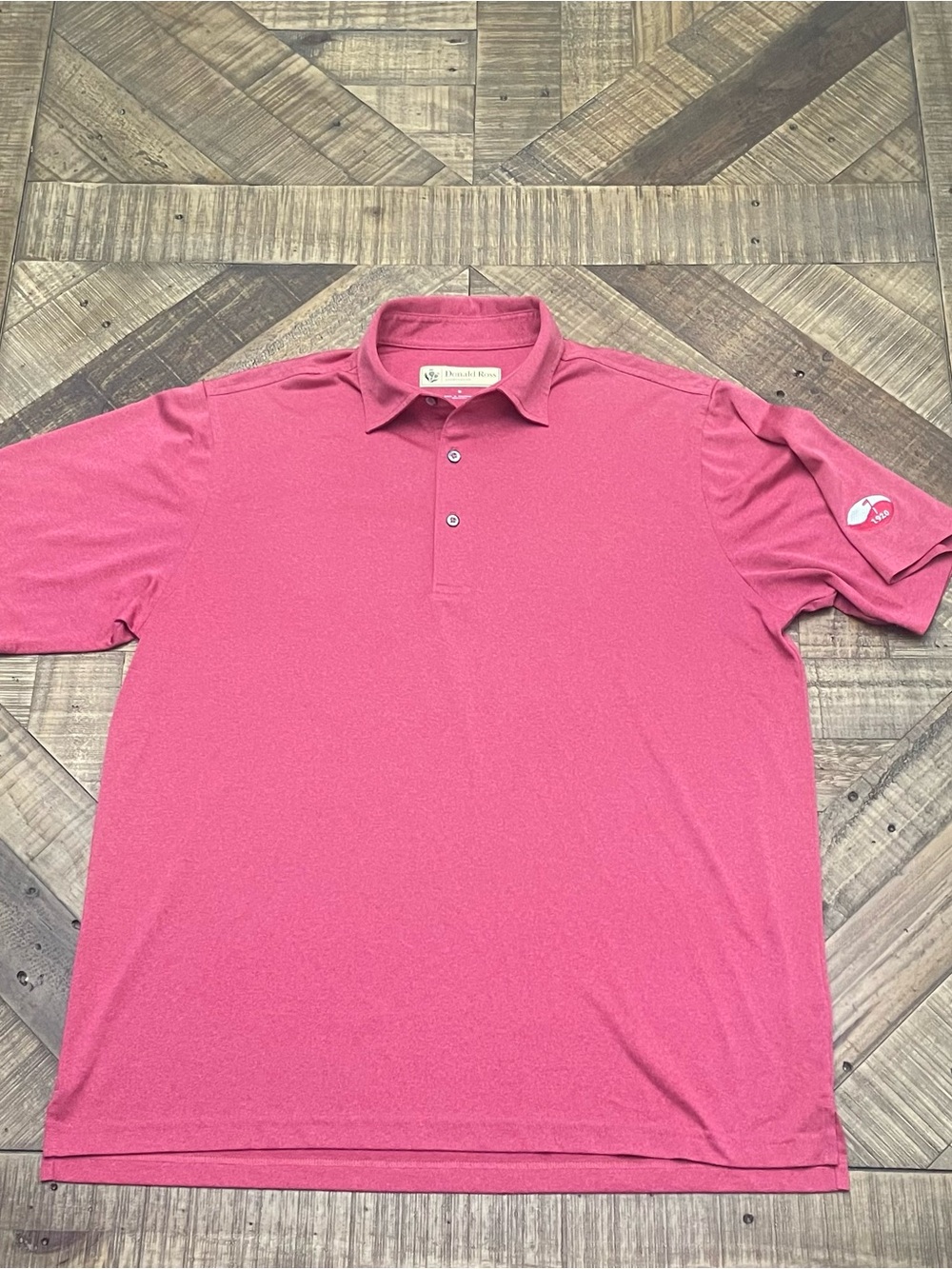 Donald Ross Sportswear Performance Golf Polo Shirt Men's Medium Pink Heathered